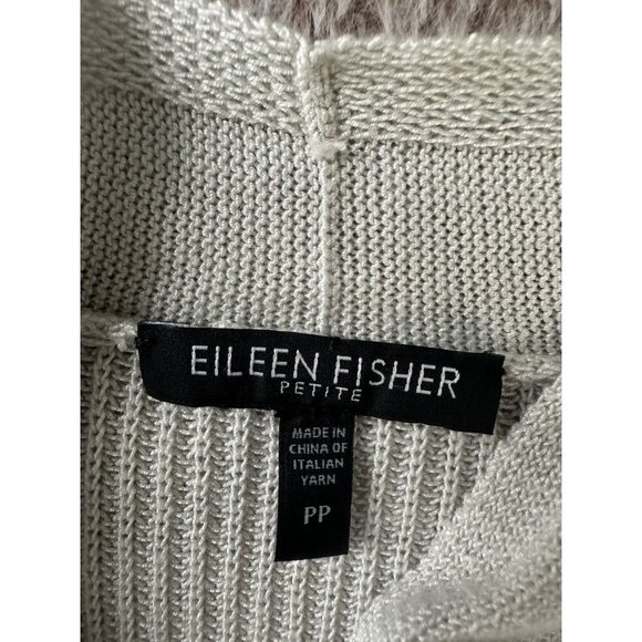 Eileen Fisher S Womens Cardigan Open Waterfall Sweater Dusty Beige Sz PP - Picture 7 of 12